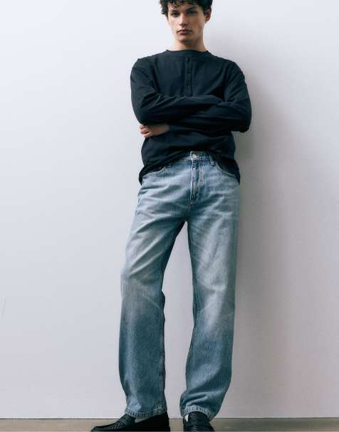 Pull&Bear Straight-leg jeans in medium blue - view 1