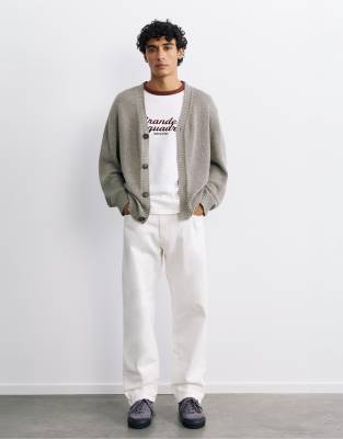 Pull & Bear Straight-leg Jeans In Brown