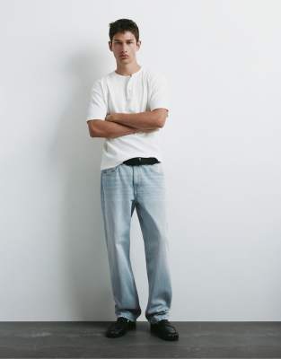 Pull & Bear Straight-leg Jeans In Blue