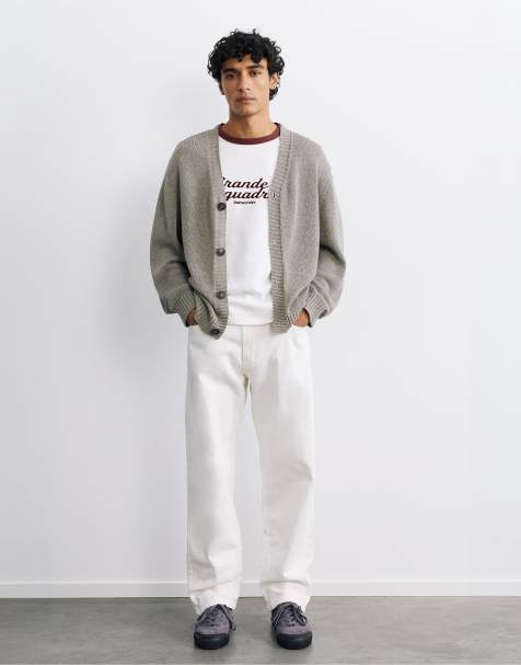 Pull&Bear Straight-Leg-Jeans in Wollweiß - view 1