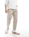[Pull & Bear] Pull & Bear straight leg pants in beige-Neutral S Neutral