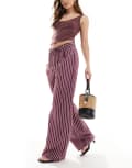 [Pull & Bear] Pull & Bear straight leg striped pants in pink 14 PINK
