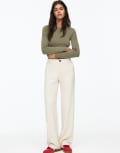[Pull & Bear] Pull & Bear straight leg tailored pants in ecru-White 12 Ecru