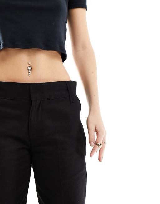 Pull&Bear straight leg trouser in black, 5 of 5