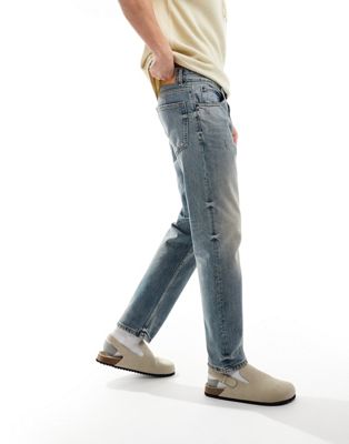 straight leg vintage jeans in dirty blue