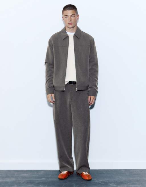Pull&Bear tailored set in grey, 2 of 3