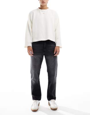 Pull & Bear Straight Vintage Fit Jean In Black | ModeSens