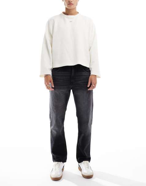 Pull&Bear straight vintage fit jeans in black  - view 1