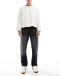 [Pull & Bear] Pull & Bear straight vintage fit jeans in black 36 BLACK