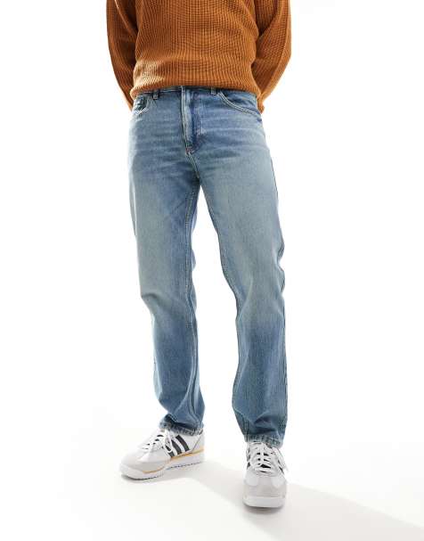 Pull&Bear straight vintage fit jeans in dirty washed blue - view 1