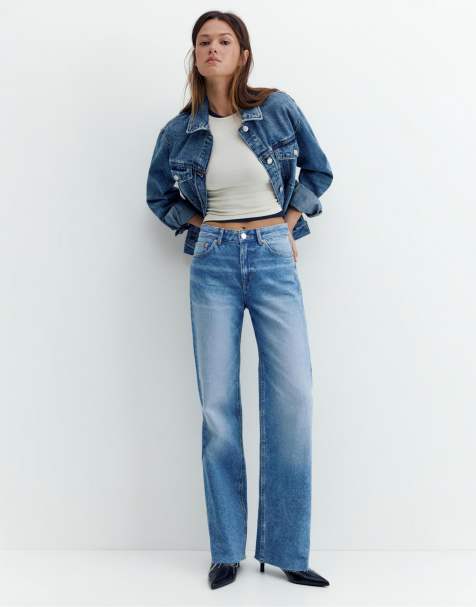 Pull&Bear Straight wide-leg jeans in indigo - view 1