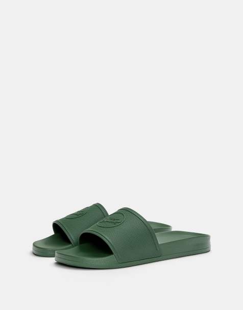 Pull&Bear - Strandsandalen van rubber met STWD-print in groen - view 1