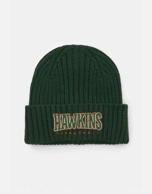 Pull&Bear Stranger things beanie in green