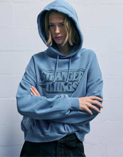 Pull&Bear Stranger things hoodie in faded blue | ASOS
