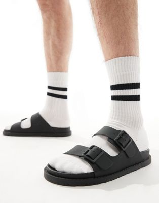 Pull&Bear strap sandal in black