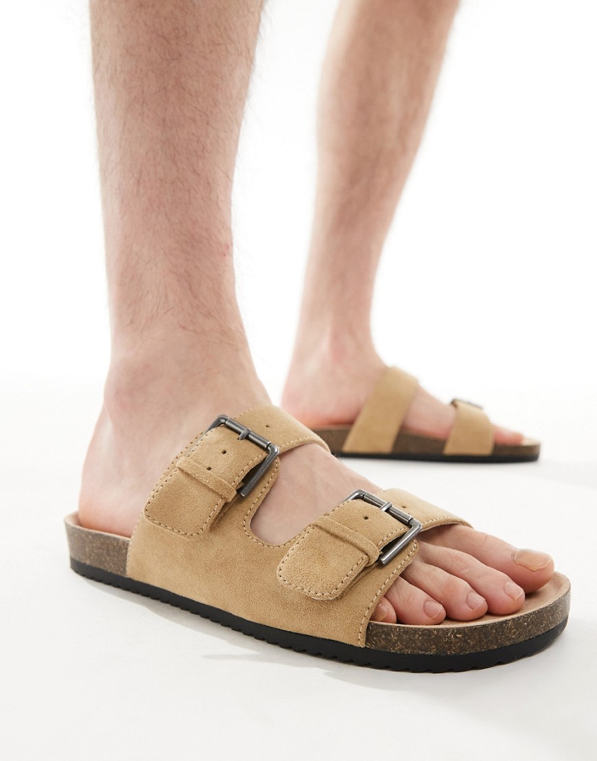 Pull & Bear Strap Sandals In Brown