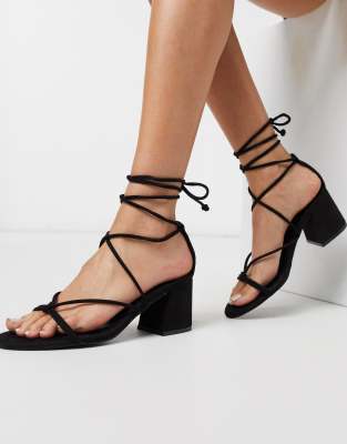 strappy mid heel shoes