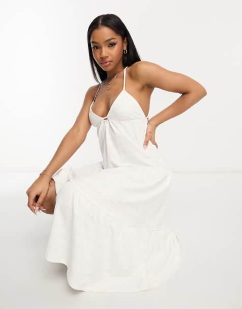 White midi 2024 dress flowy