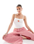 [Pull & Bear] Pull & Bear strawberry graphic cami top in white XL WHITE