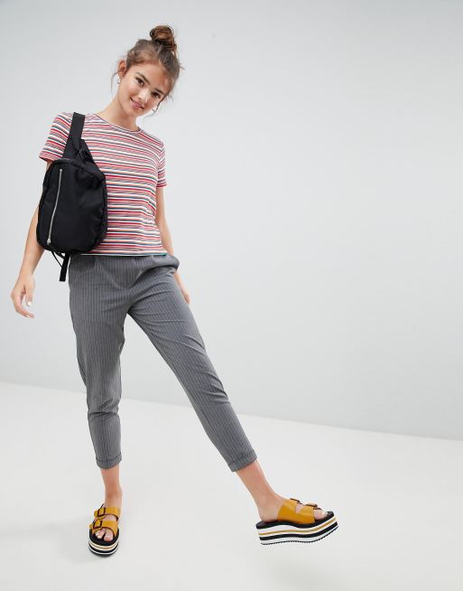 Pull&Bear stribede tapered bukser