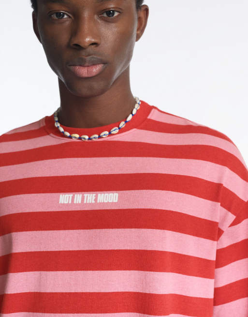 Pull&Bear stribet T-shirt i rød, 3 af 7