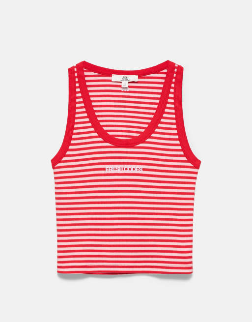 Pull&Bear stribet tanktop i lyserød, 5 af 7