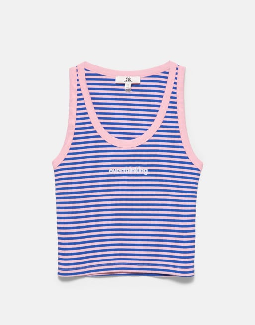 Pull&Bear stribet tanktop i mørkeblå, 5 af 7