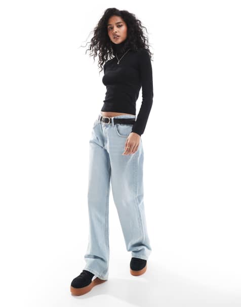 Pull&Bear – Strickpullover in Schwarz mit Polokragen - view 1