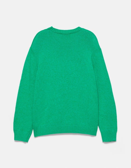 Pull&Bear striktrøje med rund hals i grøn, 7 af 7