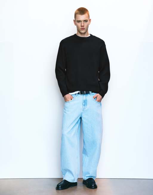 Pull&Bear striktrøje med rund hals i sort, 4 af 7