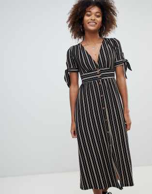 button through midi dress