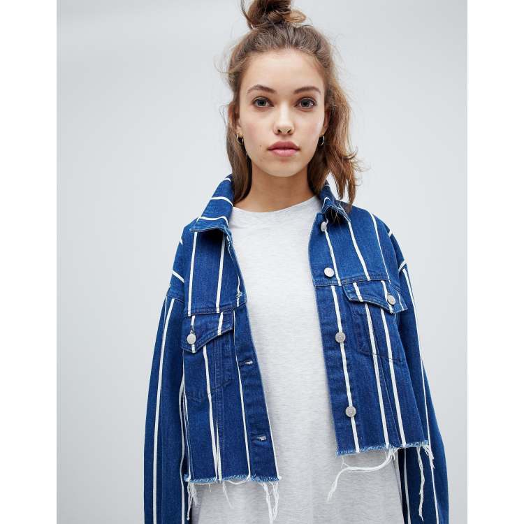 Striped shop jeans jacket