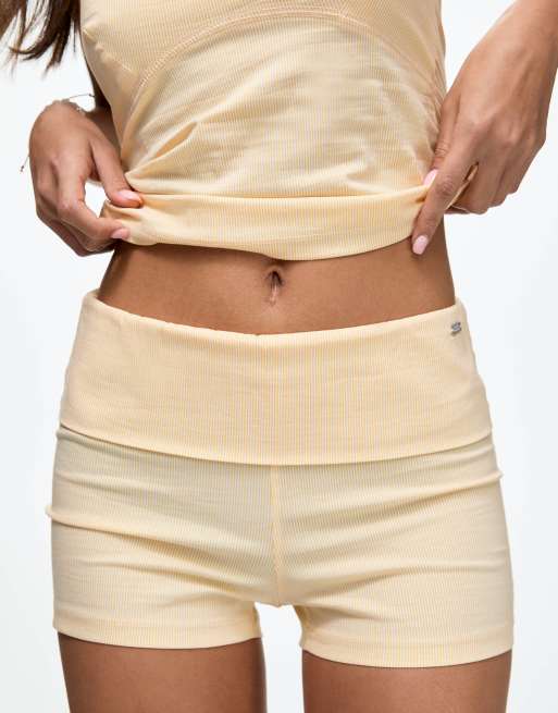 Fold over waist shorts best sale