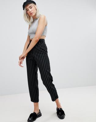 black striped high waisted pants