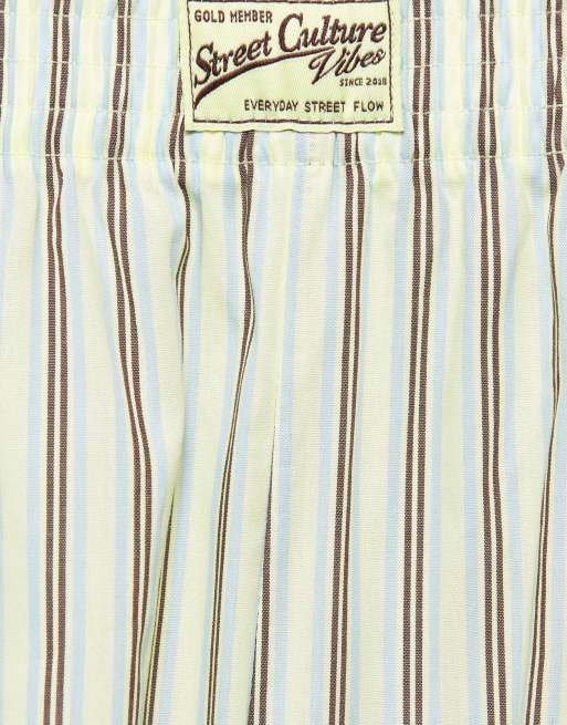 Pull&Bear Striped bermuda shorts in yellow, 5 of 7