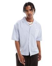 【KOOLOSET】Boxy Stripe Collar Short Sleeve Tee 208397901-1-bluestripe