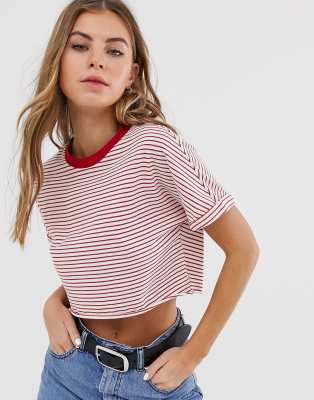 asos red crop top