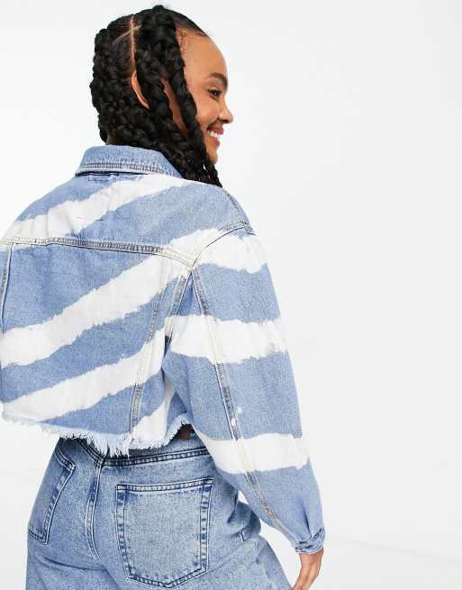 Pull&Bear striped denim jacket co-ord in blue | ASOS