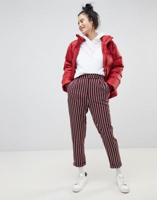 asos red and white striped top