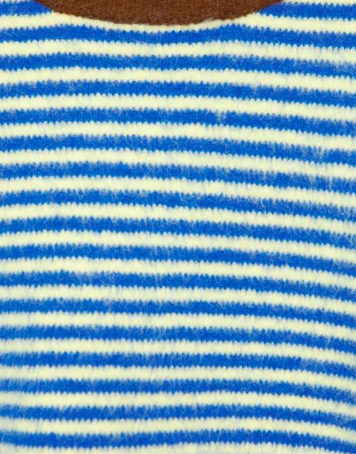 Pull&Bear Striped jumper with contrast neck in pale blue, 7 of 7