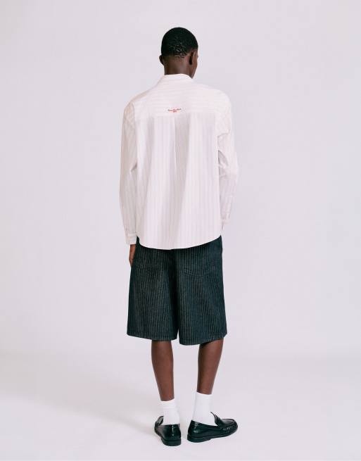 Pull&Bear Striped long sleeve shirt in light rose pink, 2 of 7