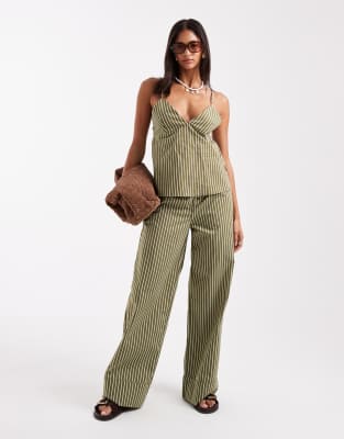 striped pants in green - part of a set