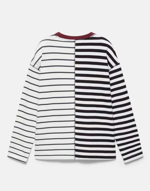 Pull&Bear Striped relaxed fit t-shirt in striped, 4 of 4