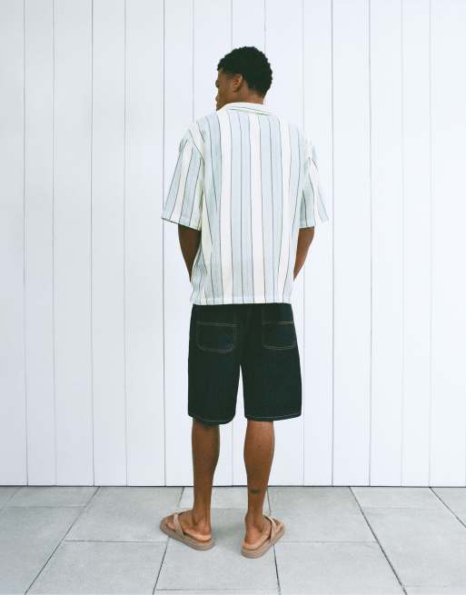 Pull&Bear Striped rustic shirt in striped, 2 of 4
