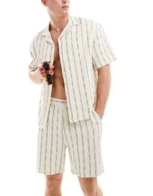 striped shirt in ecru - part of a set-Neutral