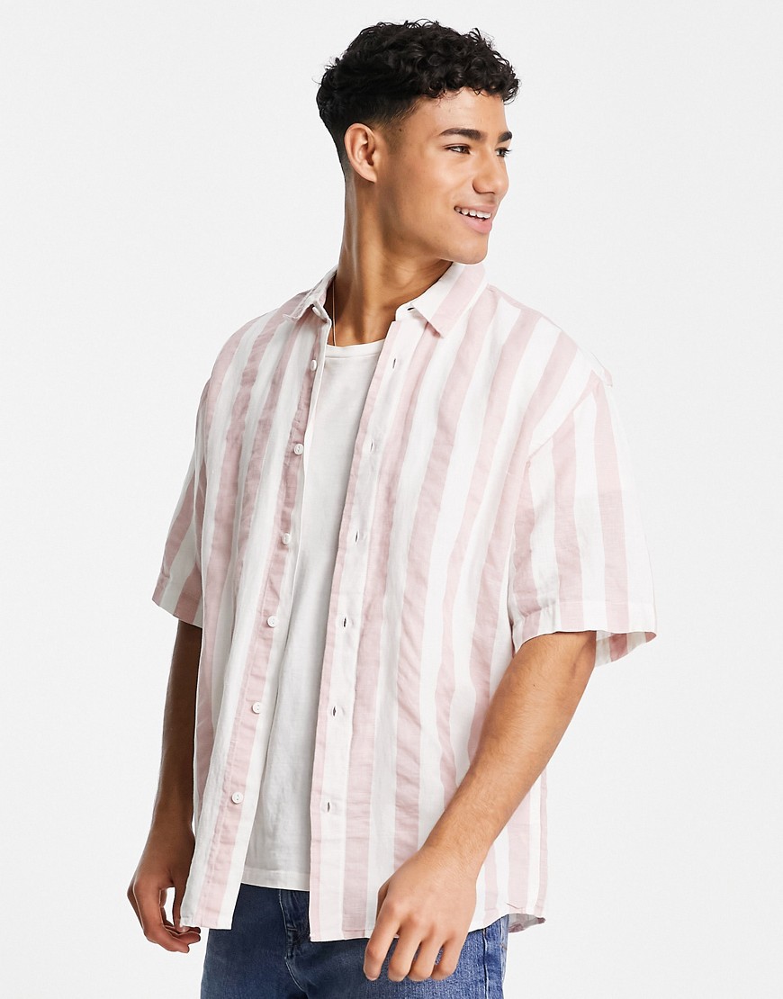 Pull & Bear striped shirt in pink