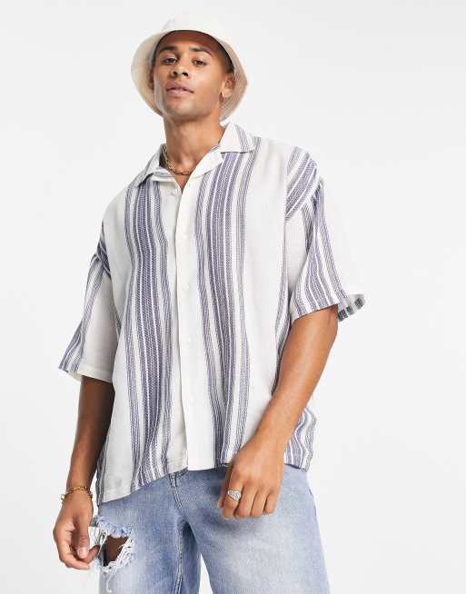 Pull&Bear striped shirt in white | ASOS