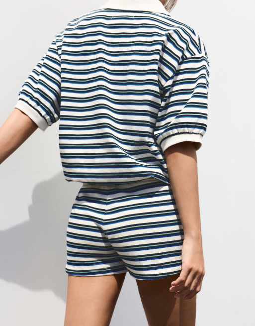 Pull&Bear Striped shorts in beige, 2 of 4