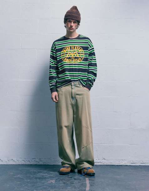 Pull&Bear Striped stranger things t-shirt in striped - view 1