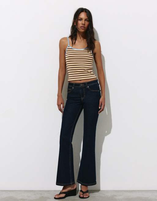 Pull&Bear Striped strappy top in yellow, 3 of 4